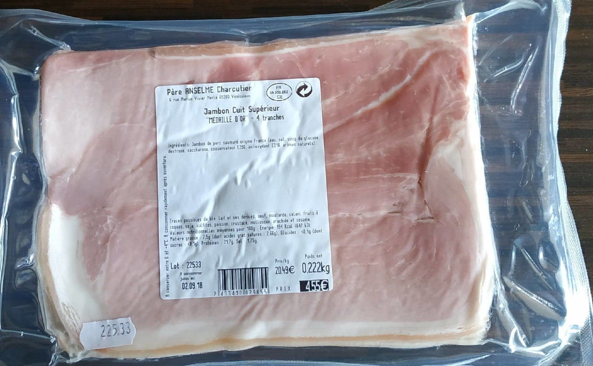 Open Food Facts Jambon cuit superieur packshot