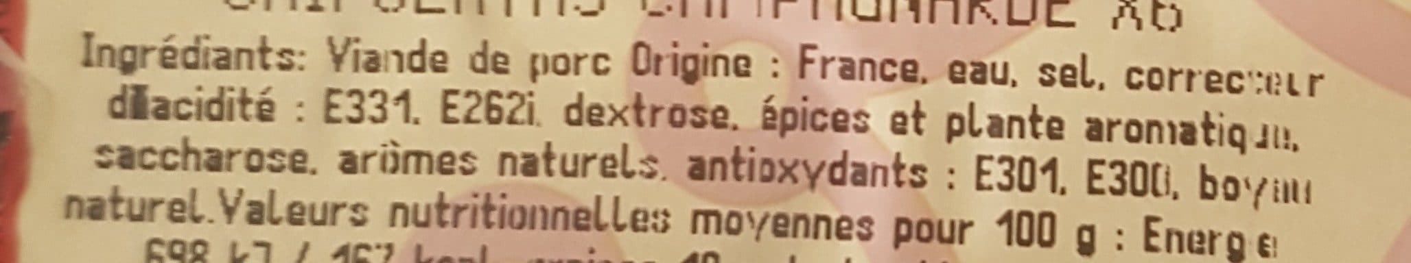 Open Food Facts Chipolatas campagnarde packshot