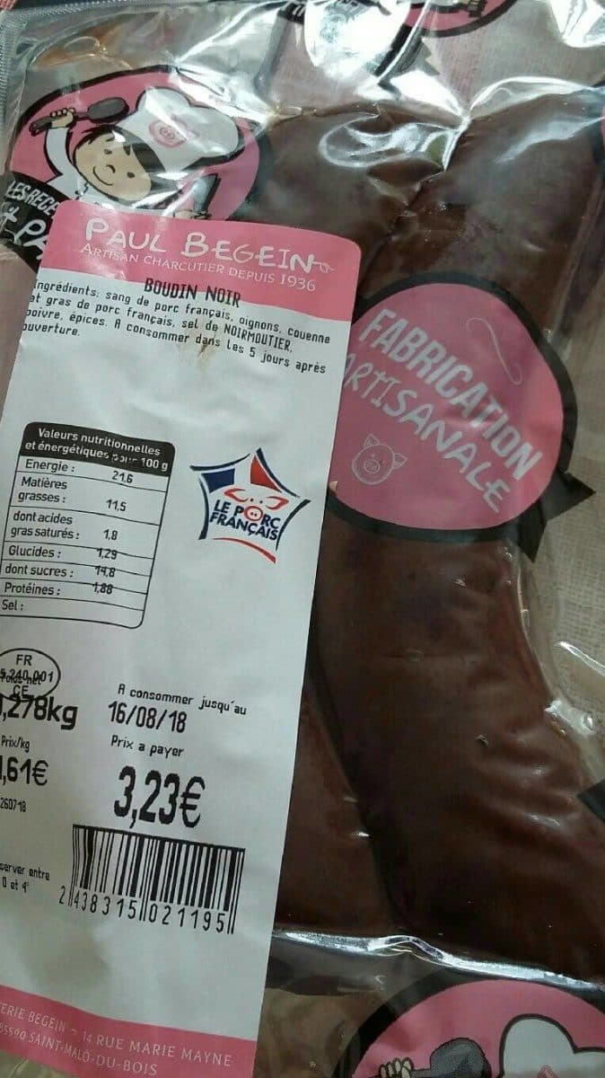 Open Food Facts Boudin noir packshot