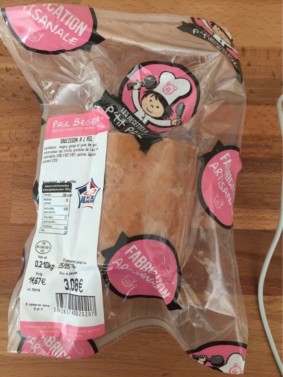 Open Food Facts Saucisson a l'ail packshot