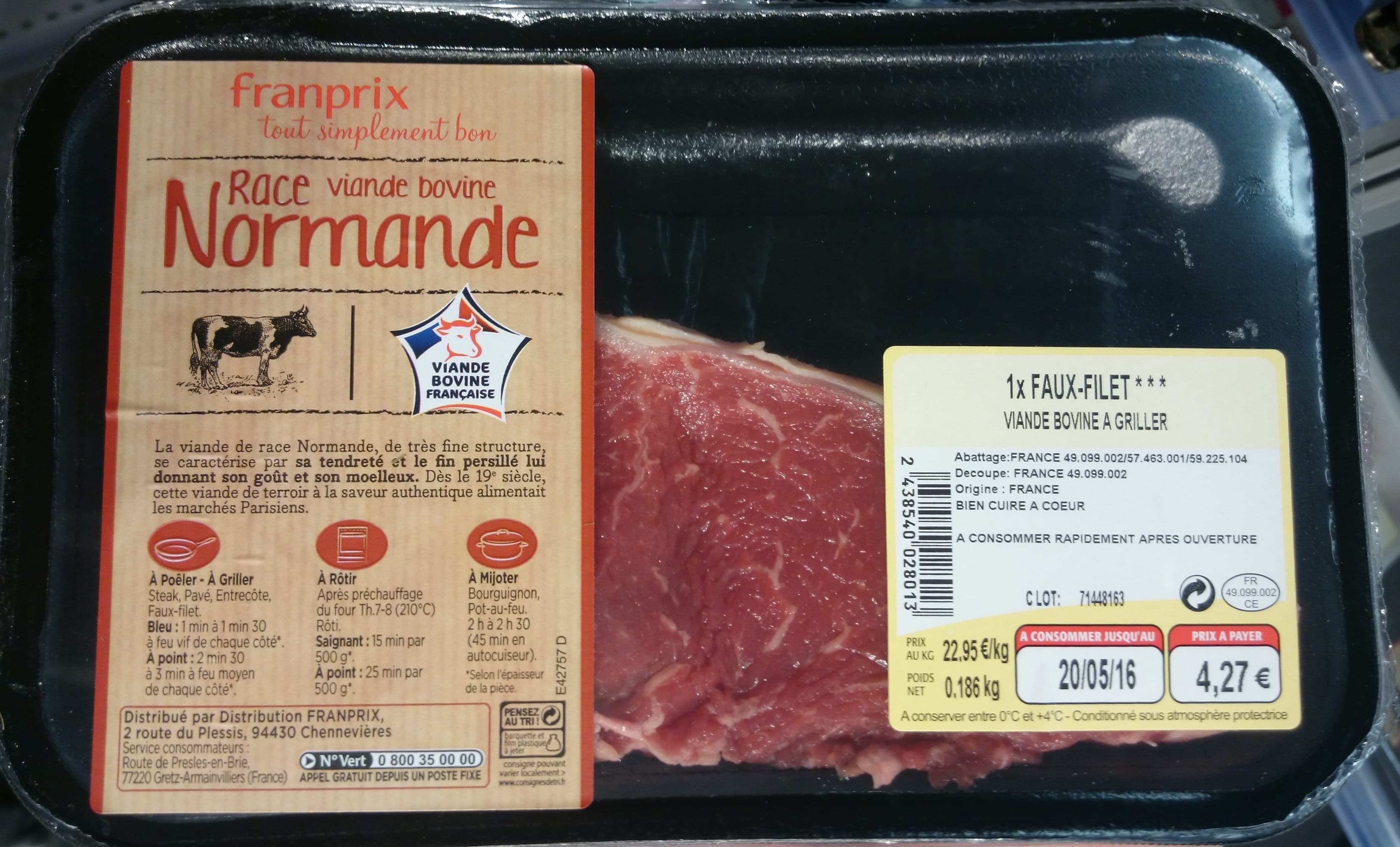 Franprix Faux-Filet packshot