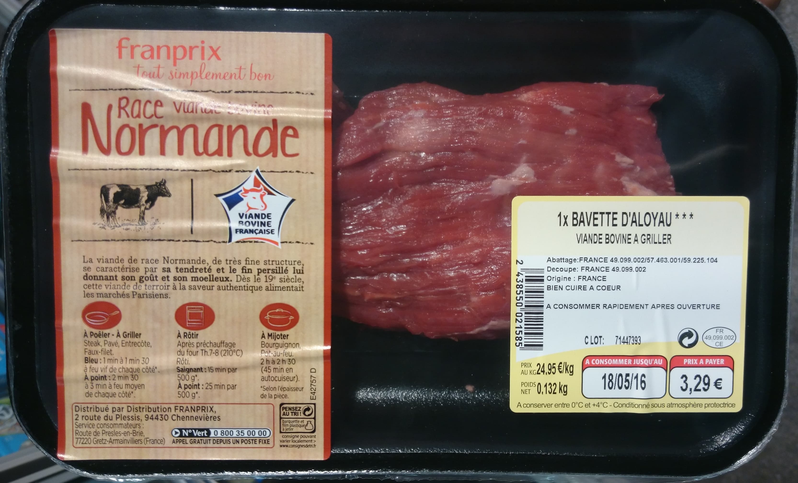 Franprix Bavette d'Aloyau packshot