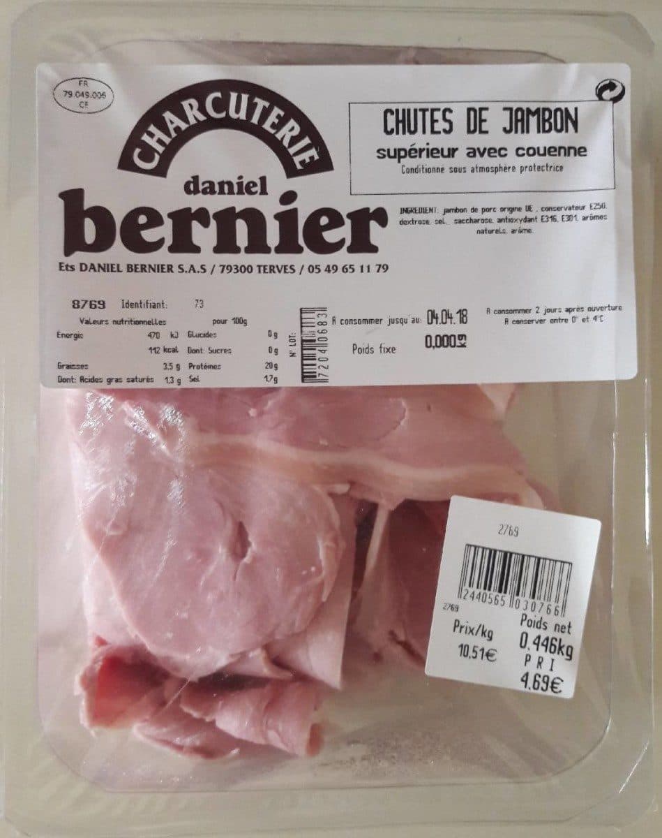 Open Food Facts Chutes de jambon supérieur avec couenne packshot