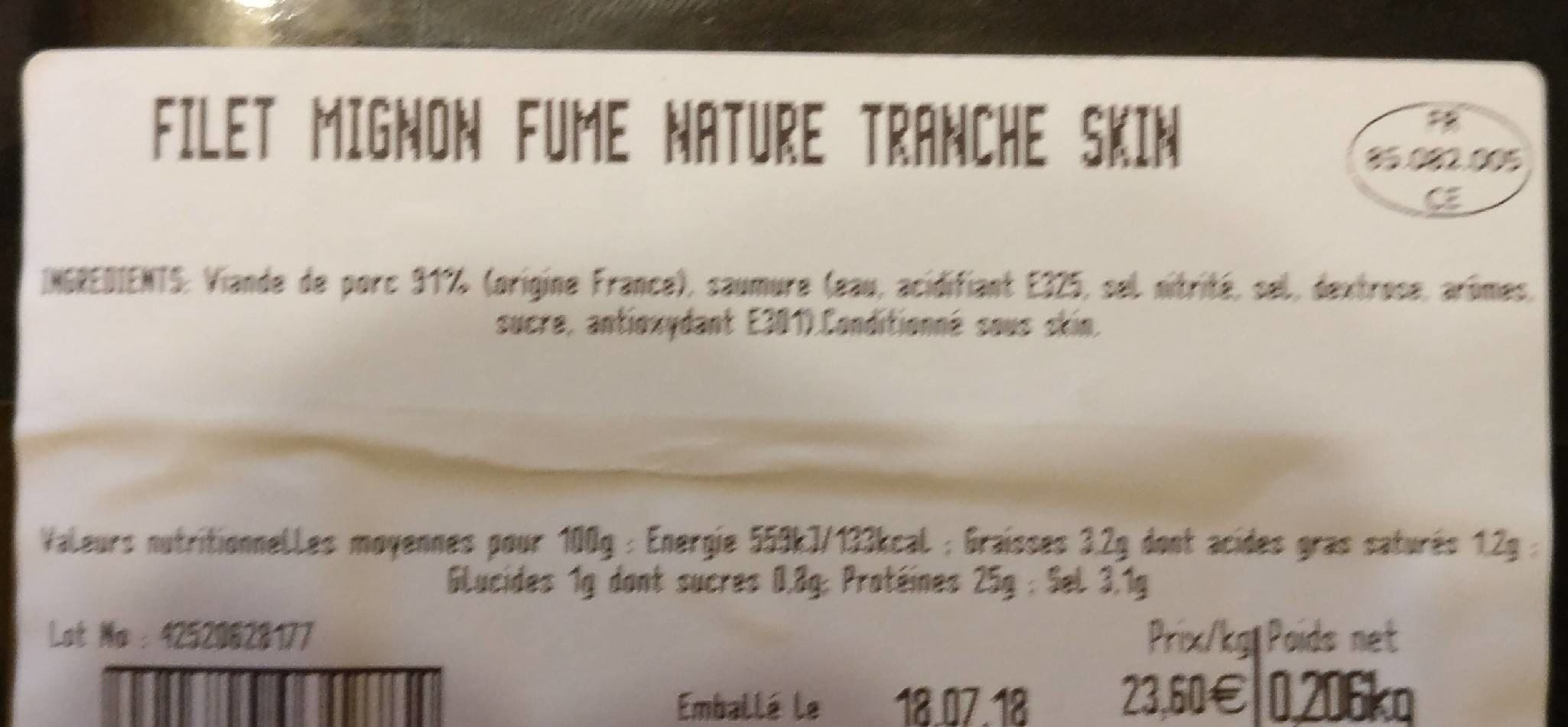 Open Food Facts Filet mignon fumé packshot