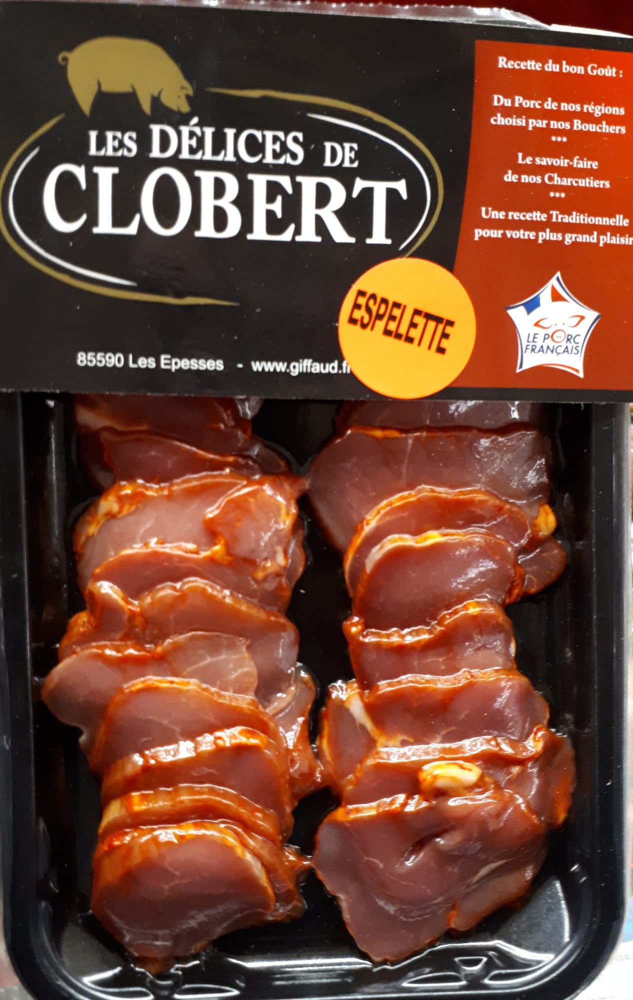 Les Délices de Clobert Filet mignon au piment d'Espelette, tranché packshot