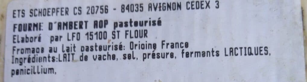 Open Food Facts Fourme d'Ambert packshot