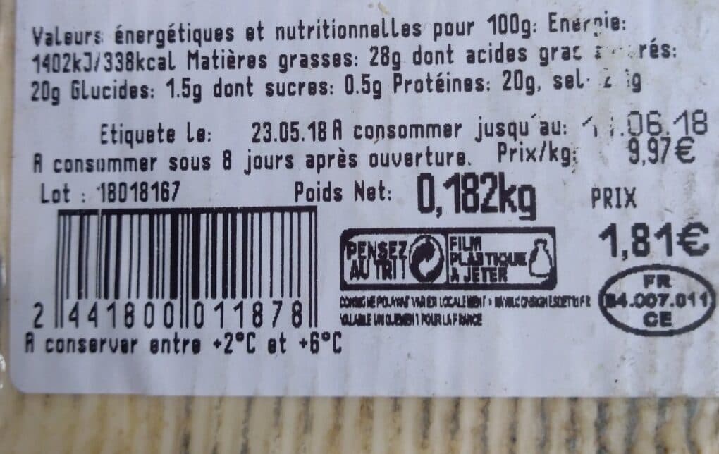 Open Food Facts Fourme d'Ambert packshot