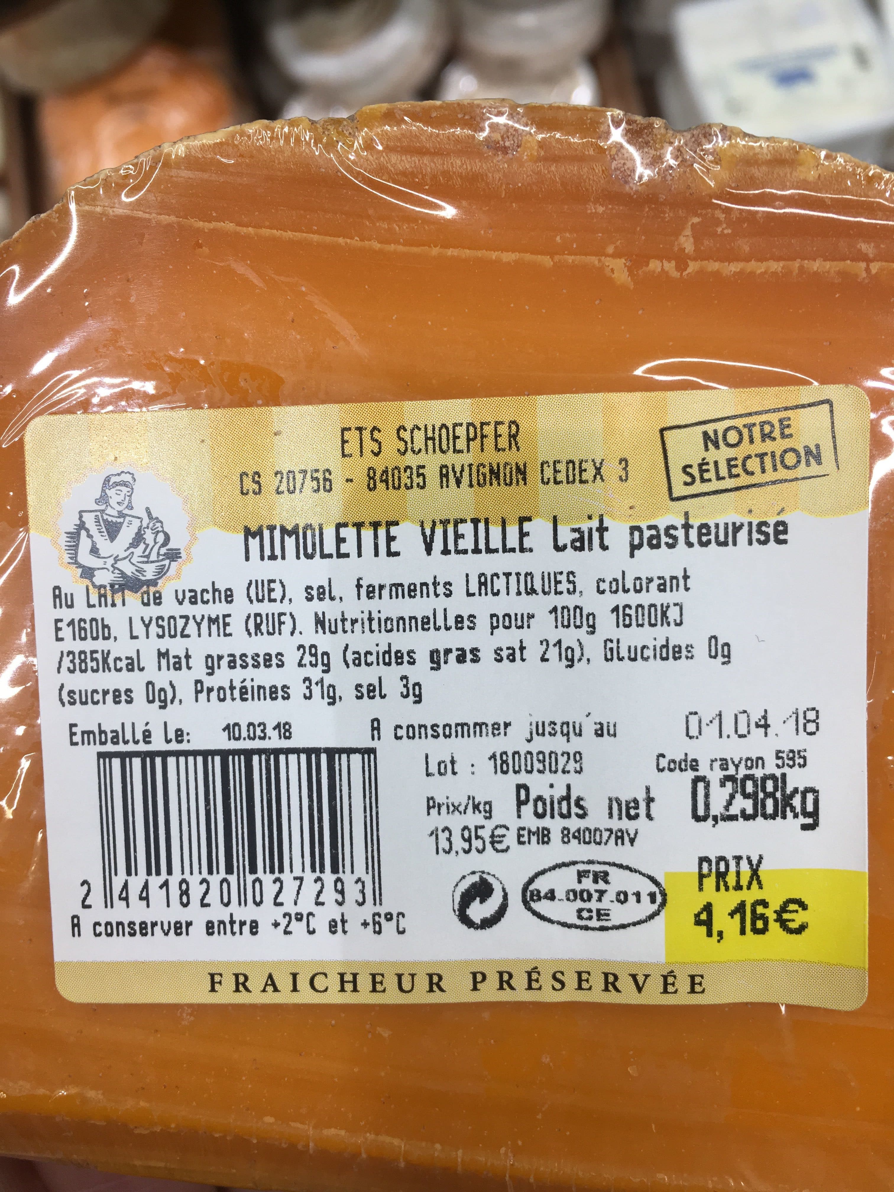 Ets schoepfer Mimolette vieille lait pasteurisé packshot