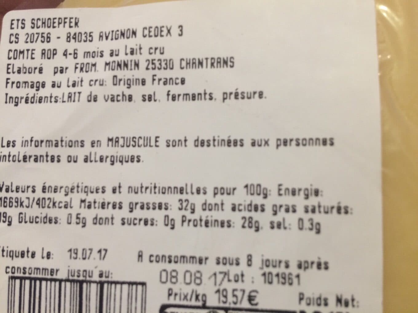 Comté Comté packshot