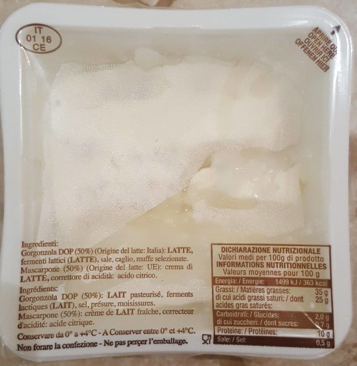 Open Food Facts GORGONZOLA AOP AU MASCARPONE packshot