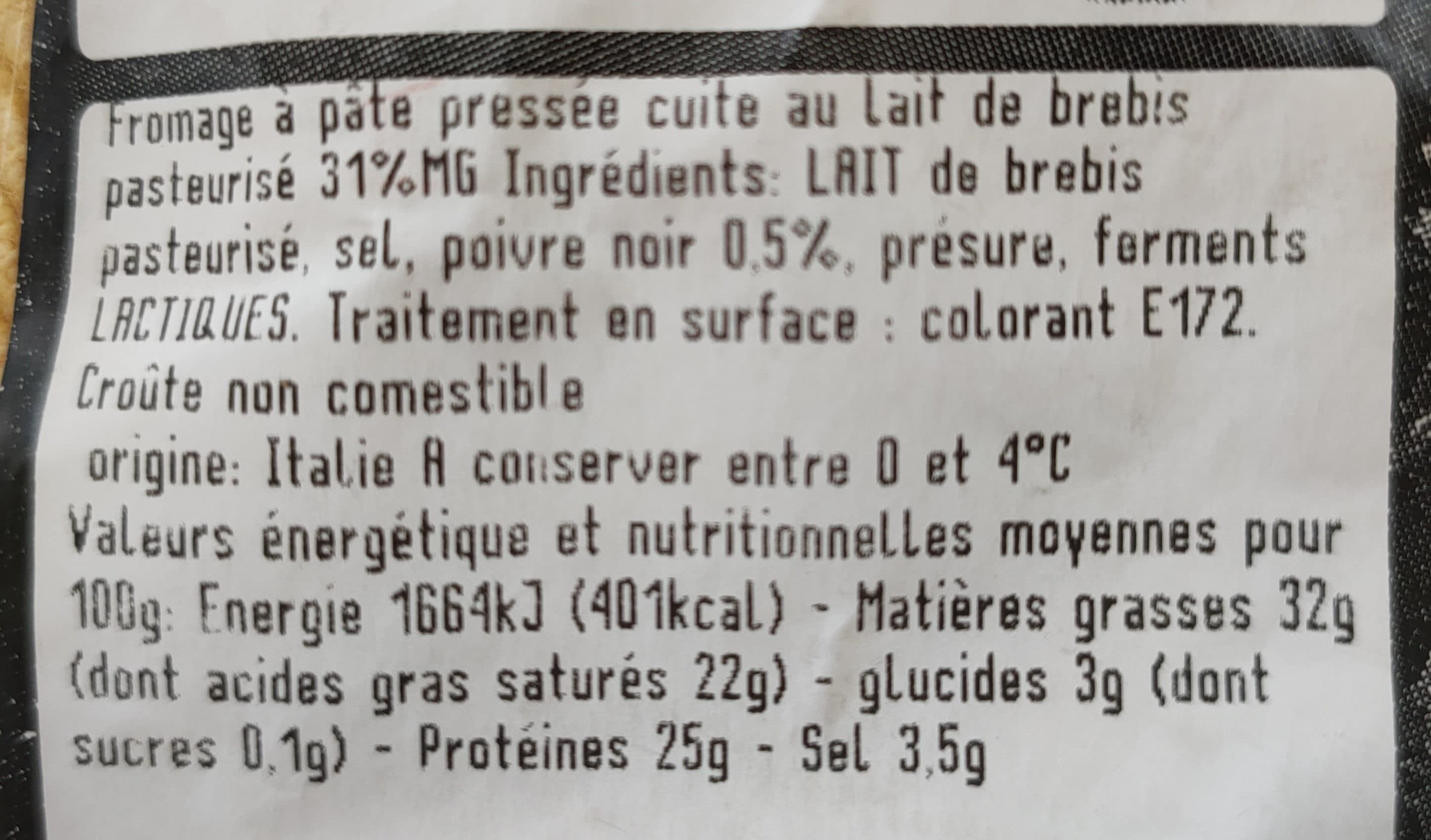 Ets Schoepfer Pecorino Pepato (33 % MG) packshot