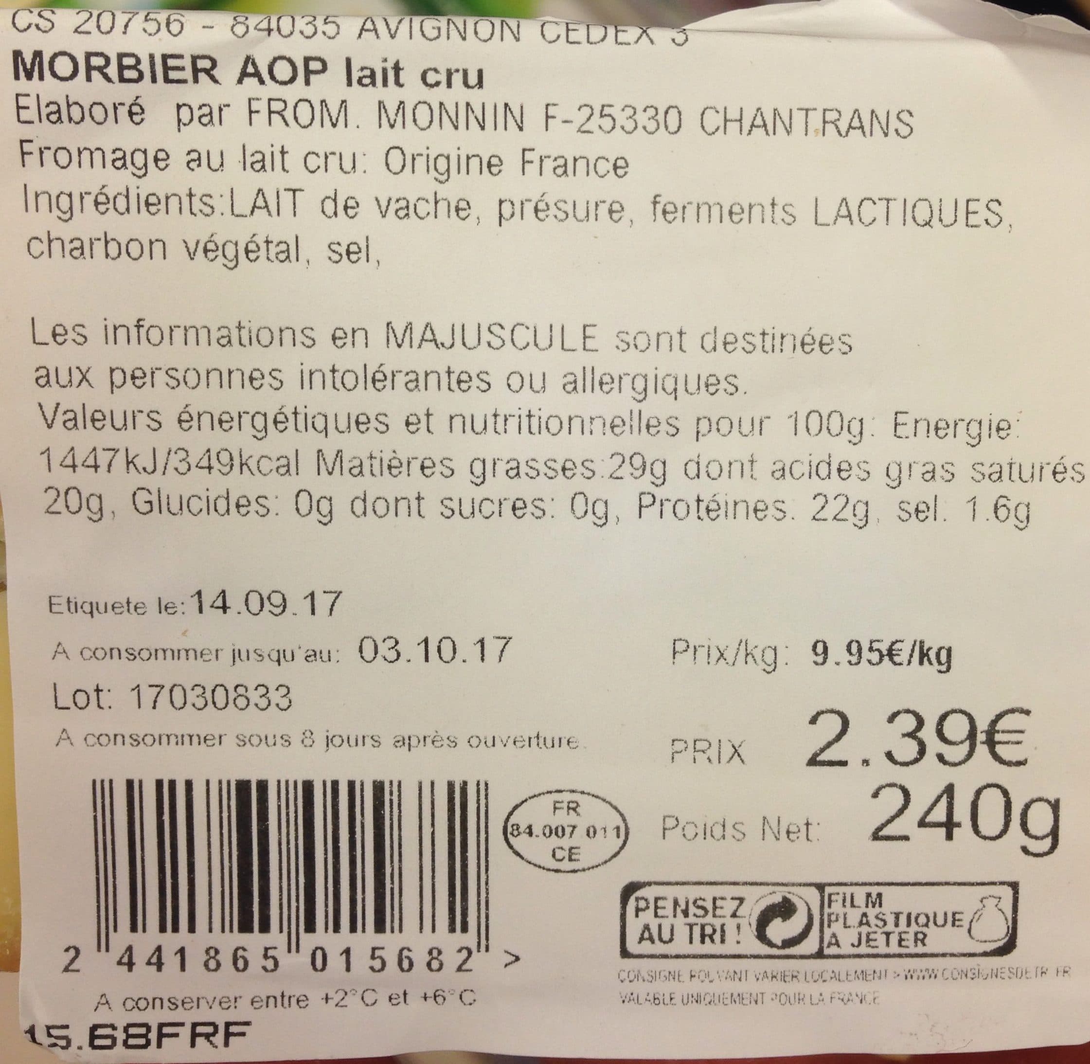 From Monnin Morbier packshot
