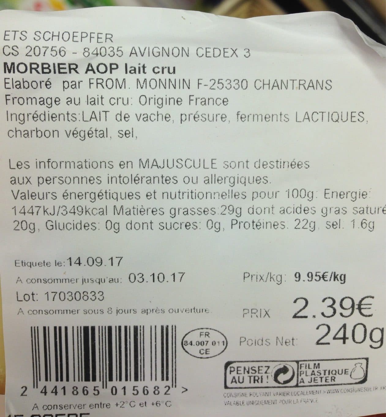 From Monnin Morbier packshot