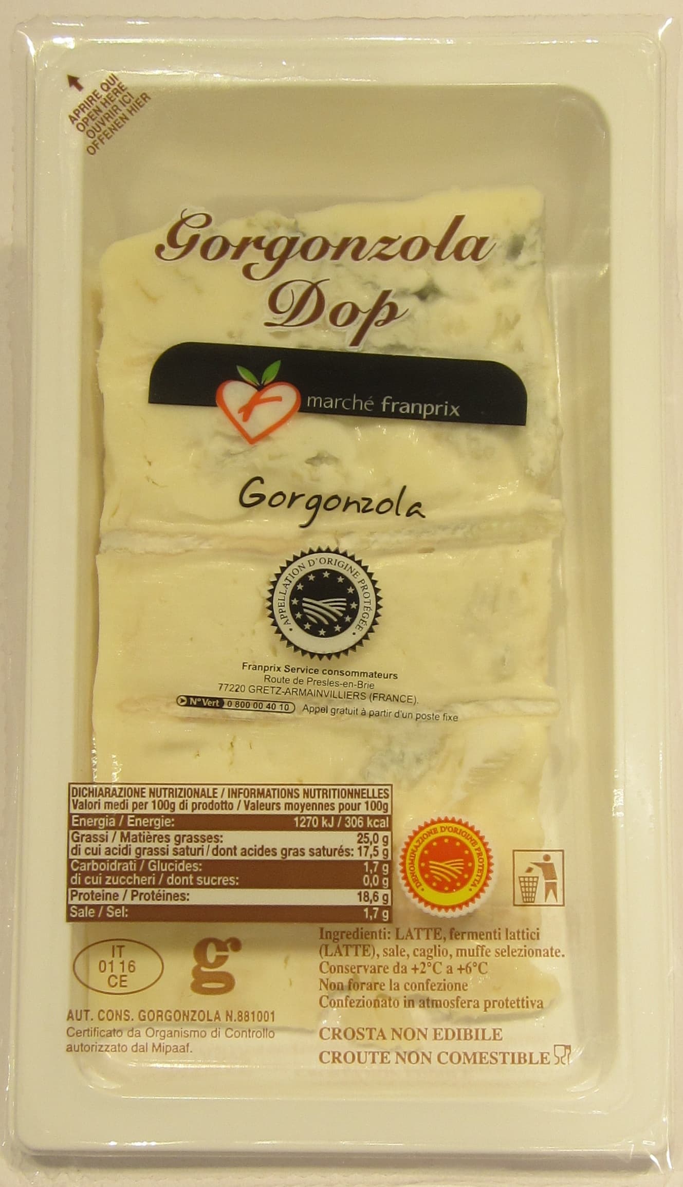 Marché Franprix Gorgonzola AOP packshot
