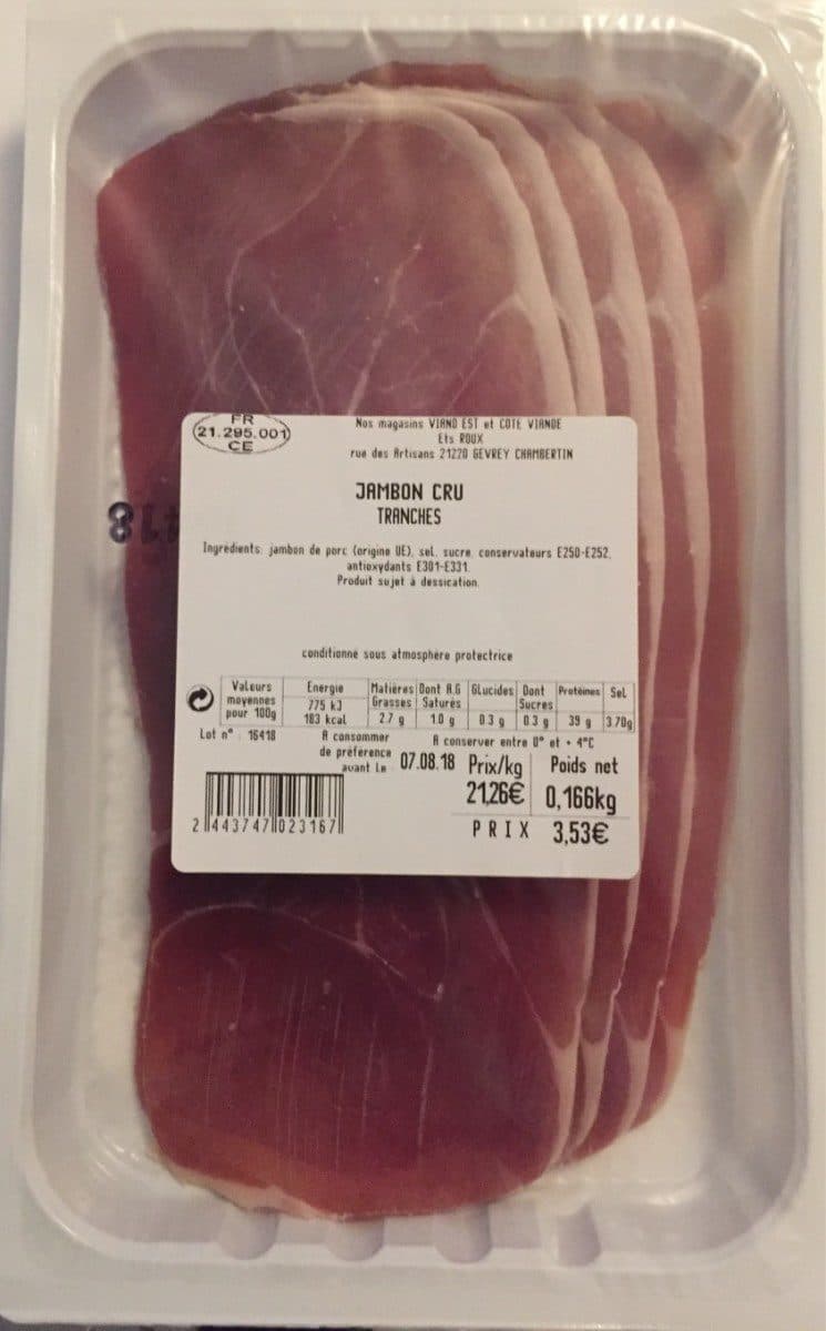 Open Food Facts Jambon cru packshot