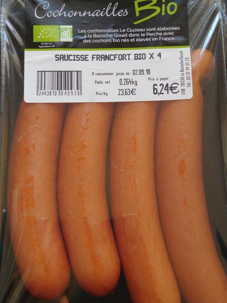 Open Food Facts Saucisses francfort bio x4 packshot
