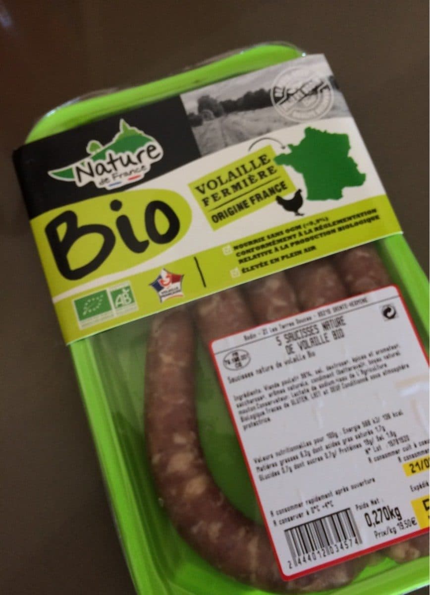Open Food Facts Saucisses de volaille bio packshot