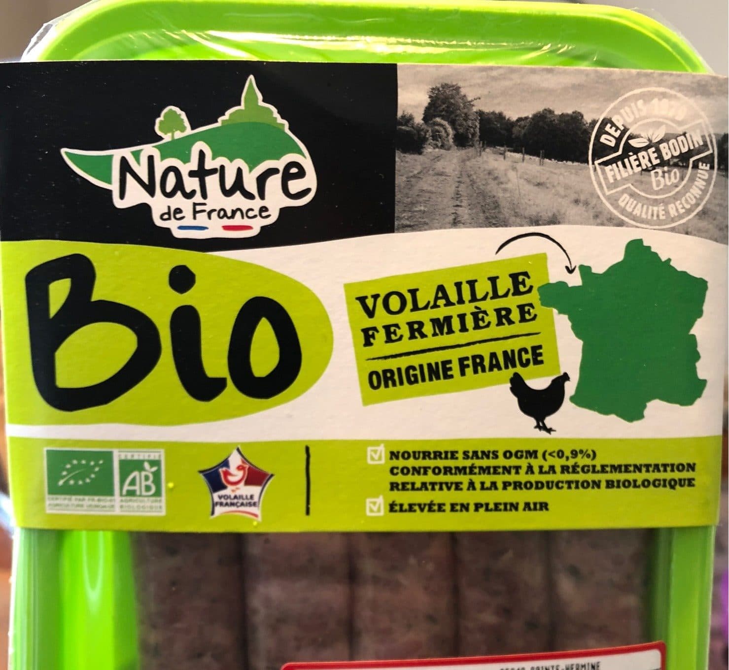 Nature De France Saucisses de volailles bio aux herbes packshot