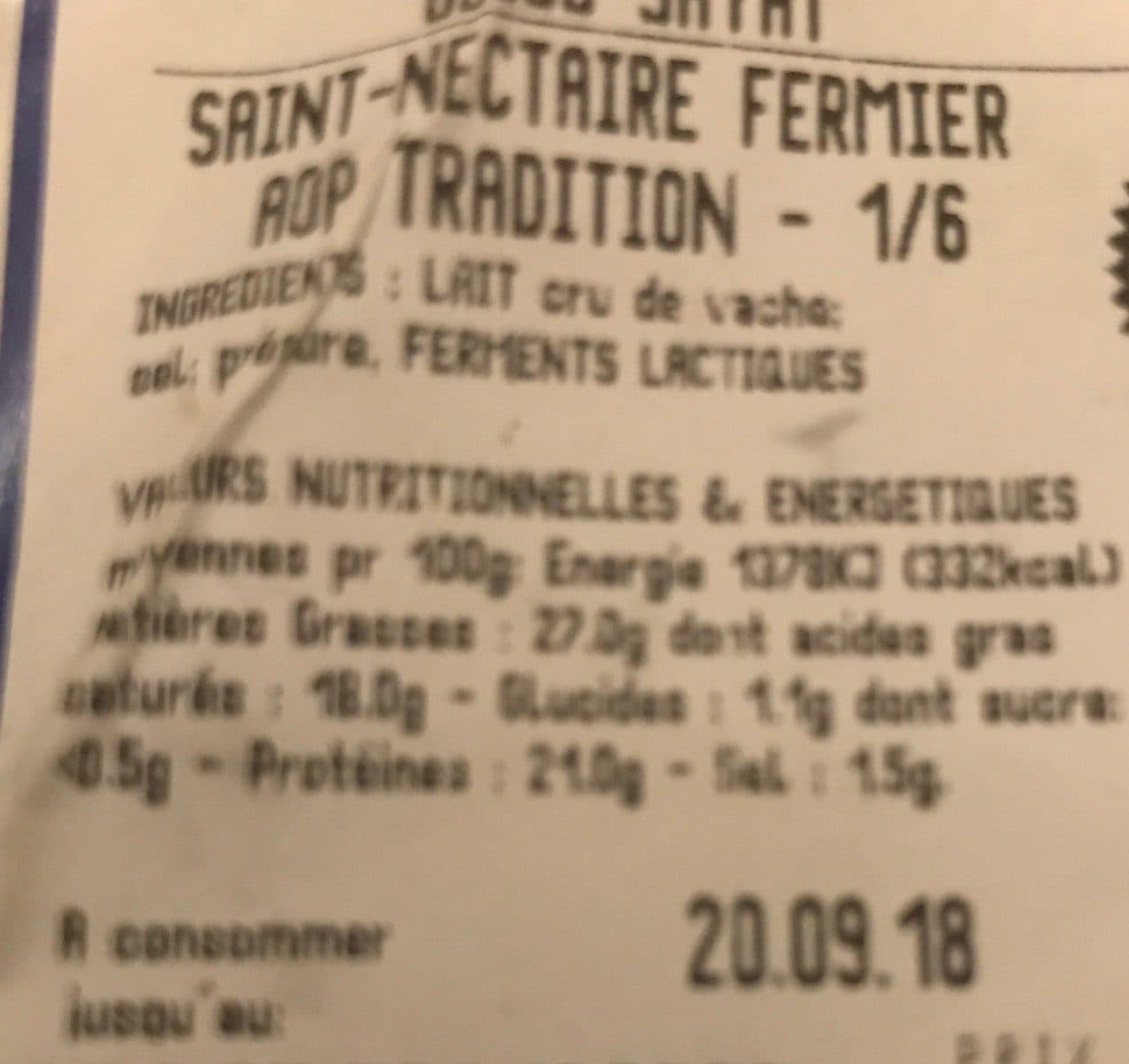 Open Food Facts Saint-Nectaire packshot