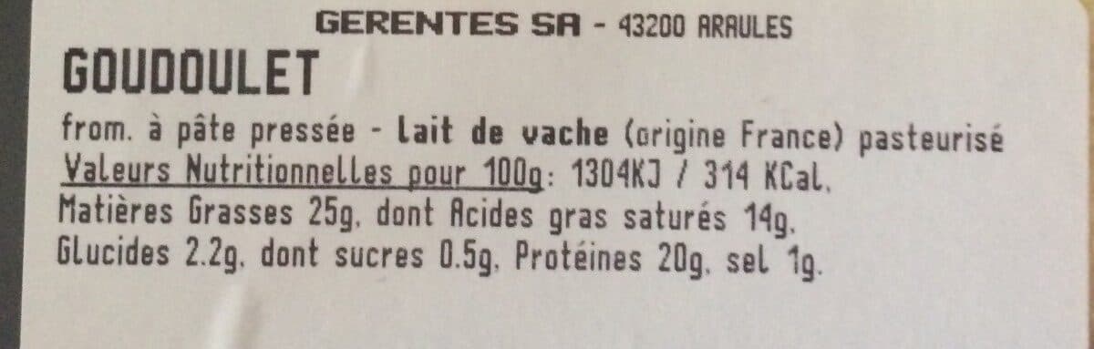 Open Food Facts Goudoulet packshot