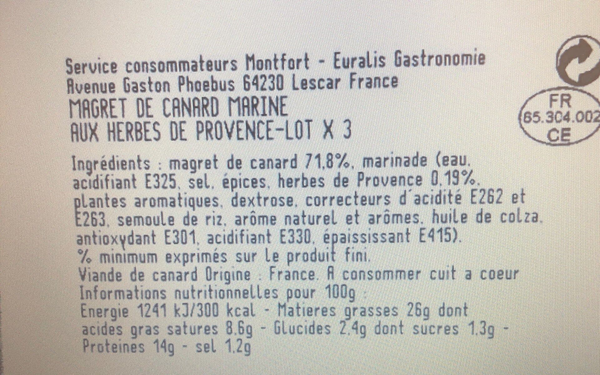 Maison Montfort Magret de canard mariné aux herbes de provence packshot