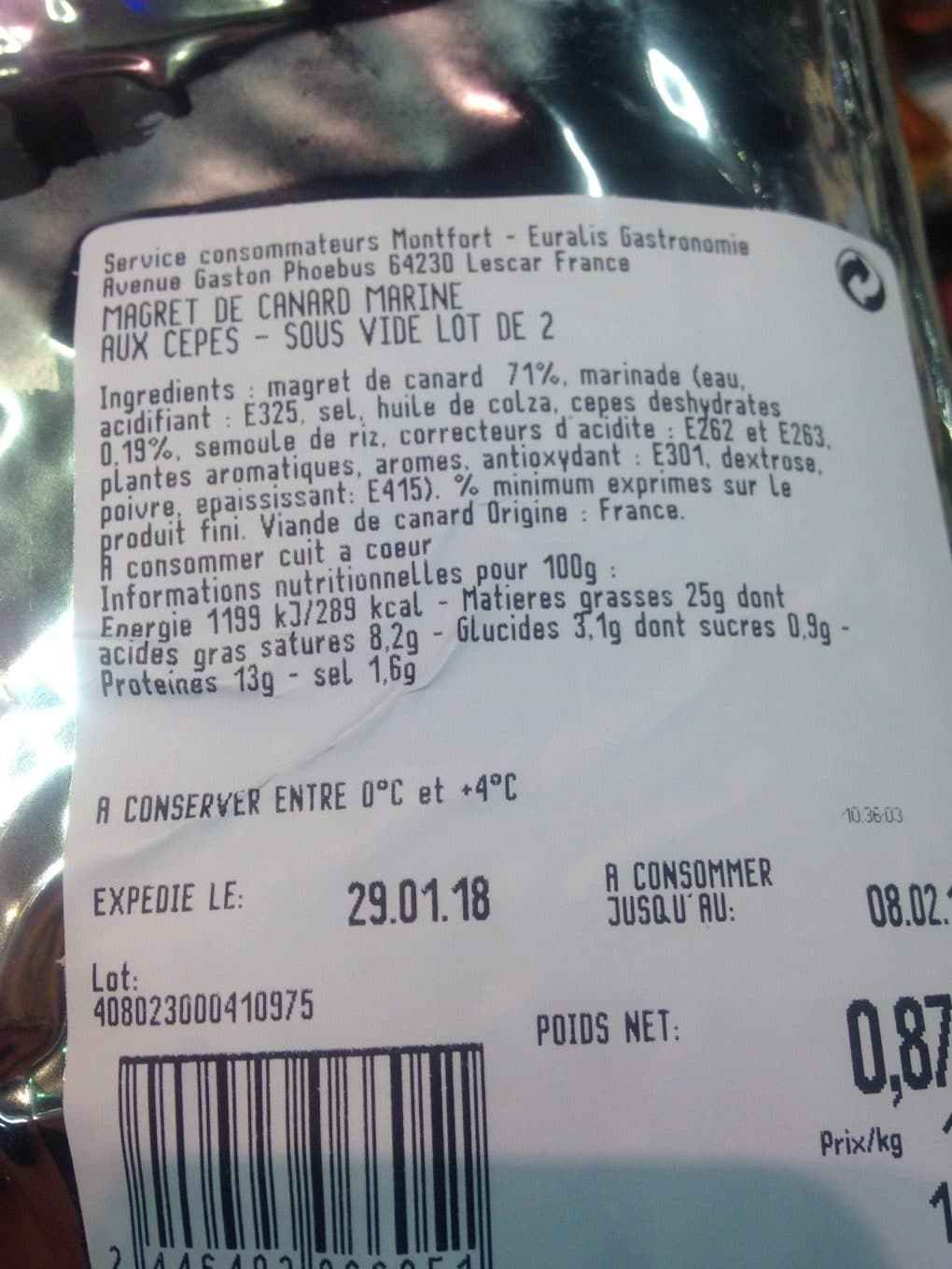 Montfort Magret canard aux cepes packshot