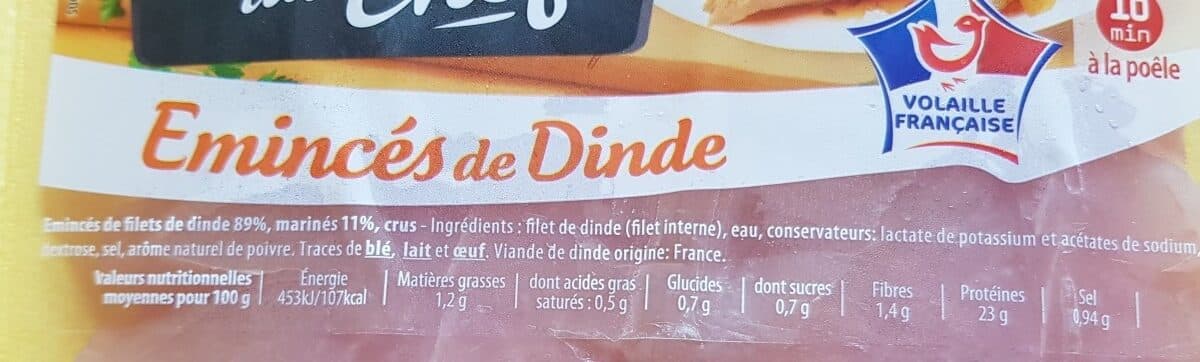 Open Food Facts Emincés de dinde packshot