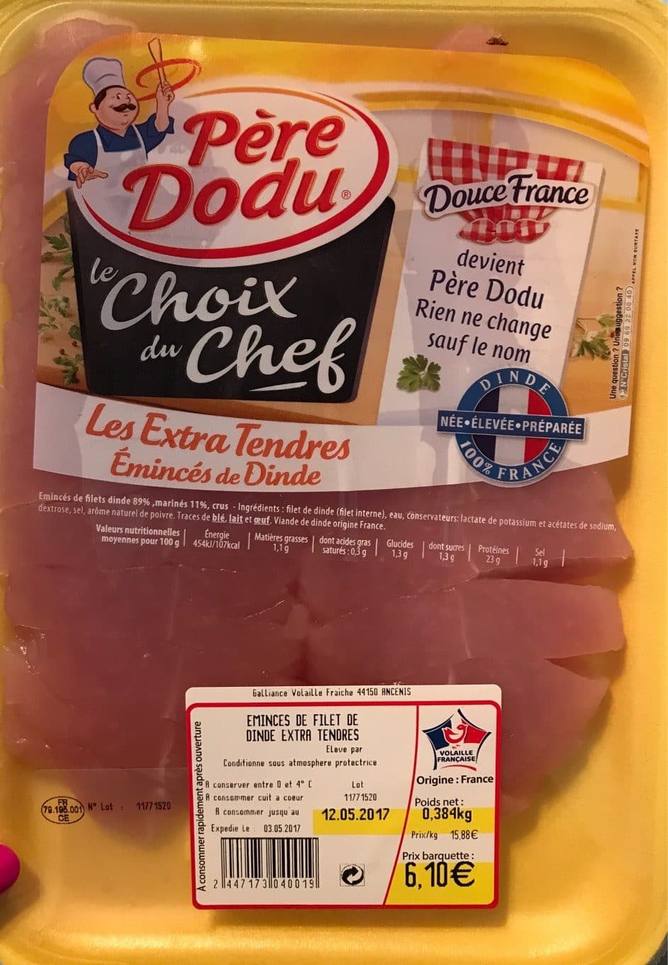 Pere Dodu Émincés de dinde packshot
