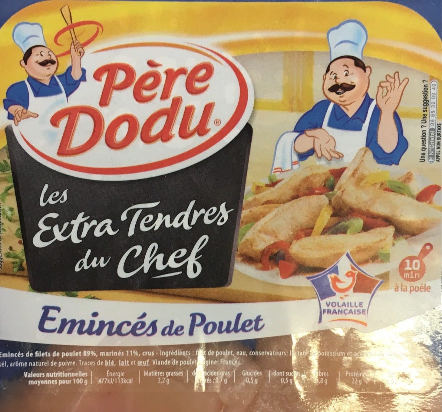 Pere Dodu Eminces de filet de poulet extra tendre marines crus packshot