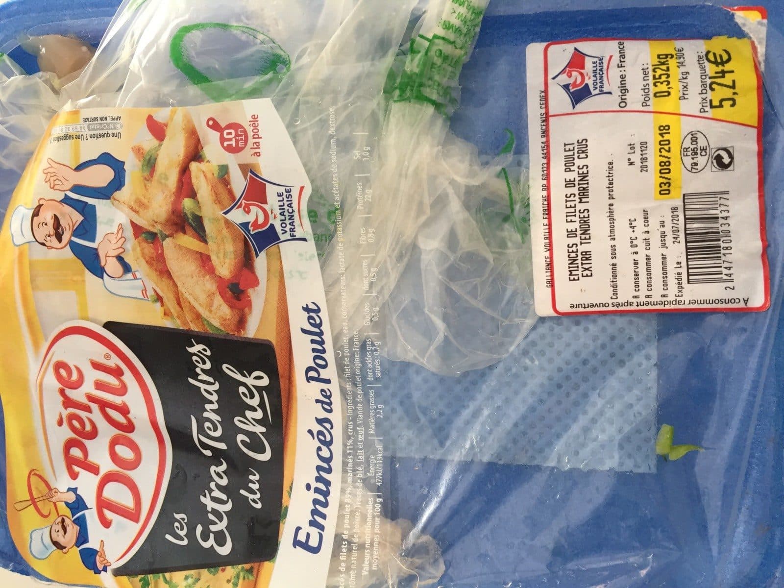 Open Food Facts Emincés de poulet packshot