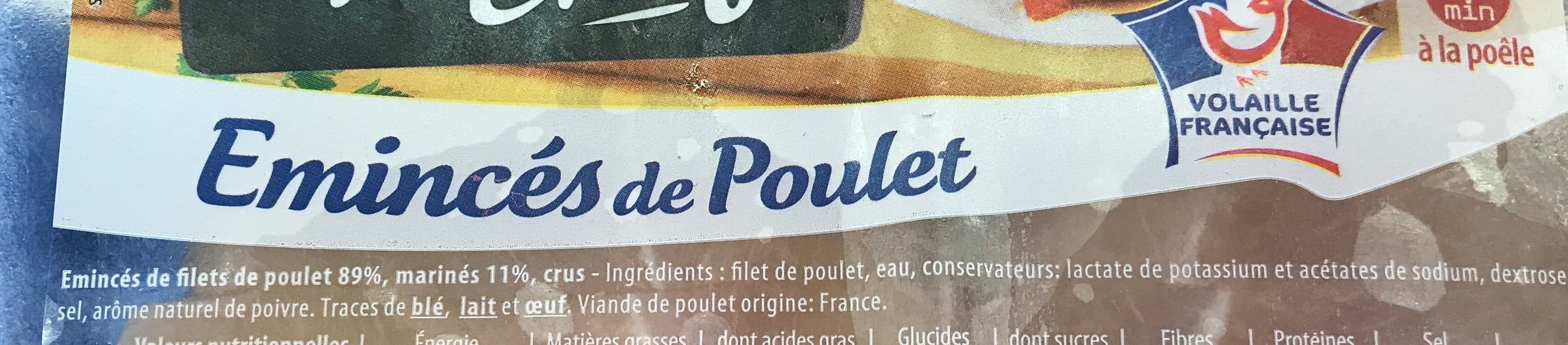 Open Food Facts Eminces de poulet packshot