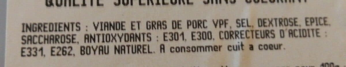 Open Food Facts Saucisse fine toulouse packshot