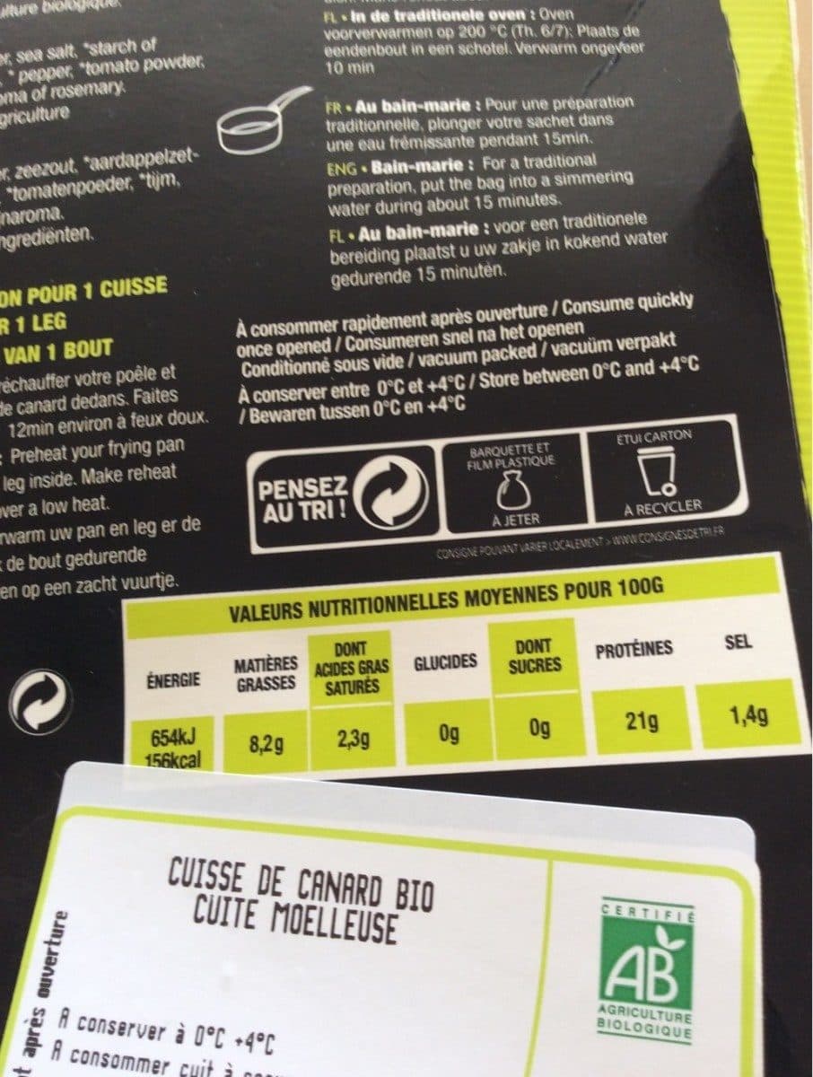 Open Food Facts cuisse de canard packshot
