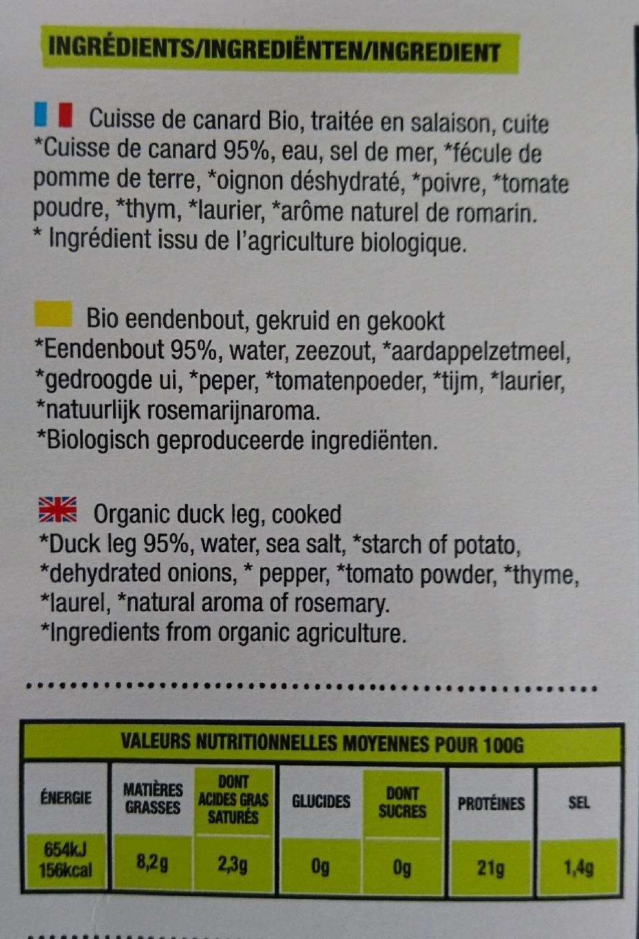 Nature de France 1 cuisse de canard packshot
