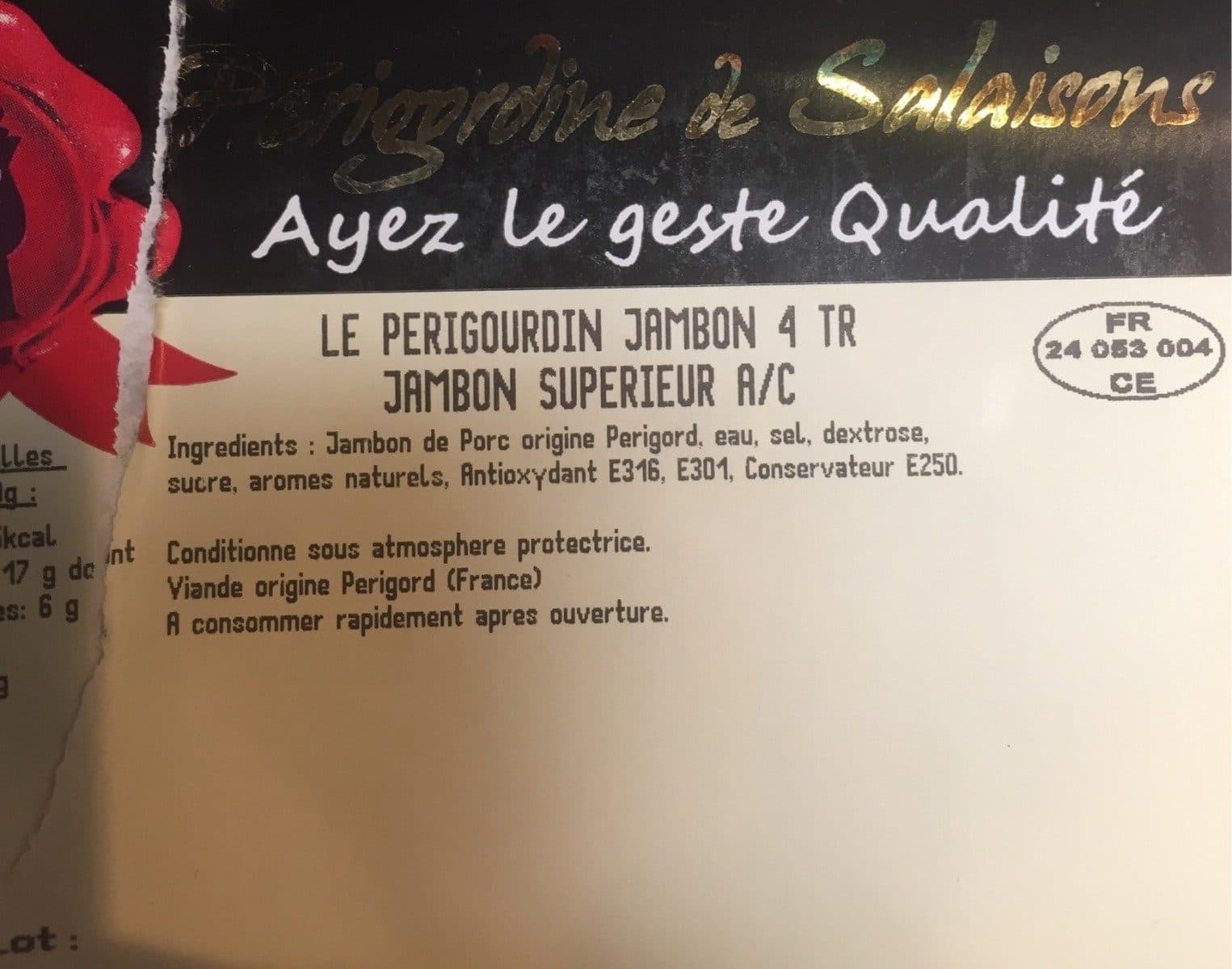 Open Food Facts Jambon superieur packshot