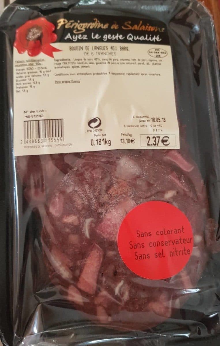 Open Food Facts BOUDIN DE LANGUE 40 packshot