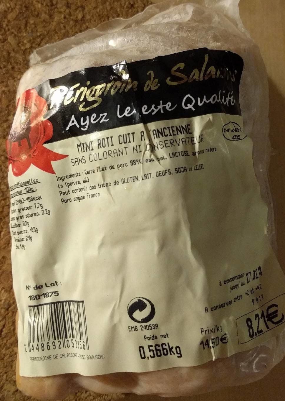 Lou Peyrol Mini rôti cuit a l'ancienne packshot