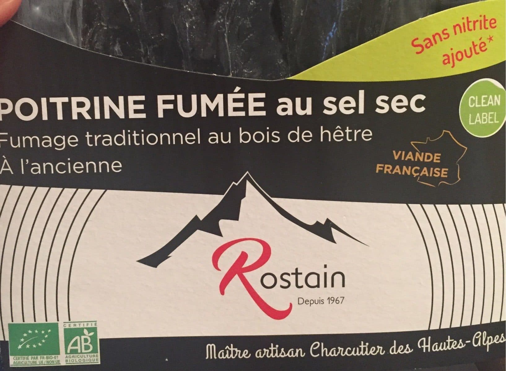 Open Food Facts Poitrine fumée au sel sec packshot