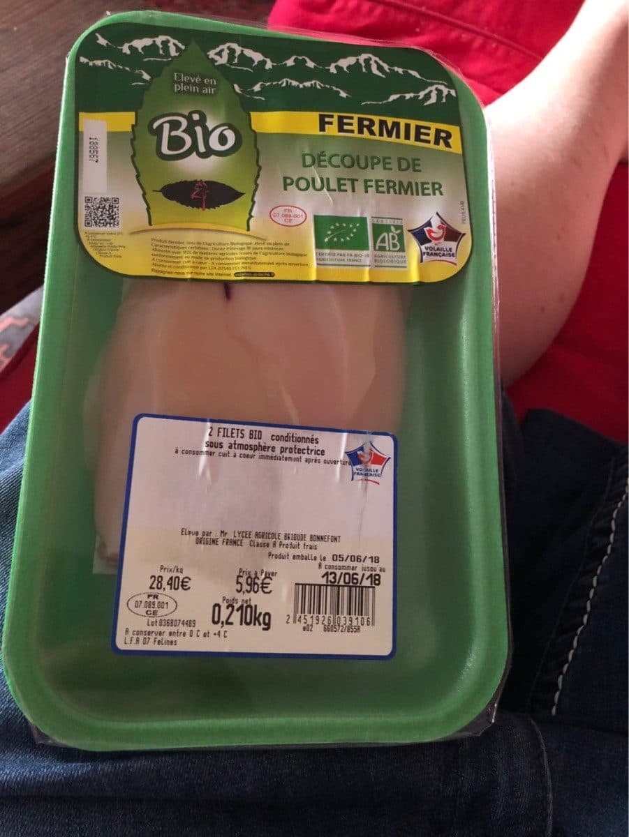 Open Food Facts Filets de Poulet fermier bio packshot