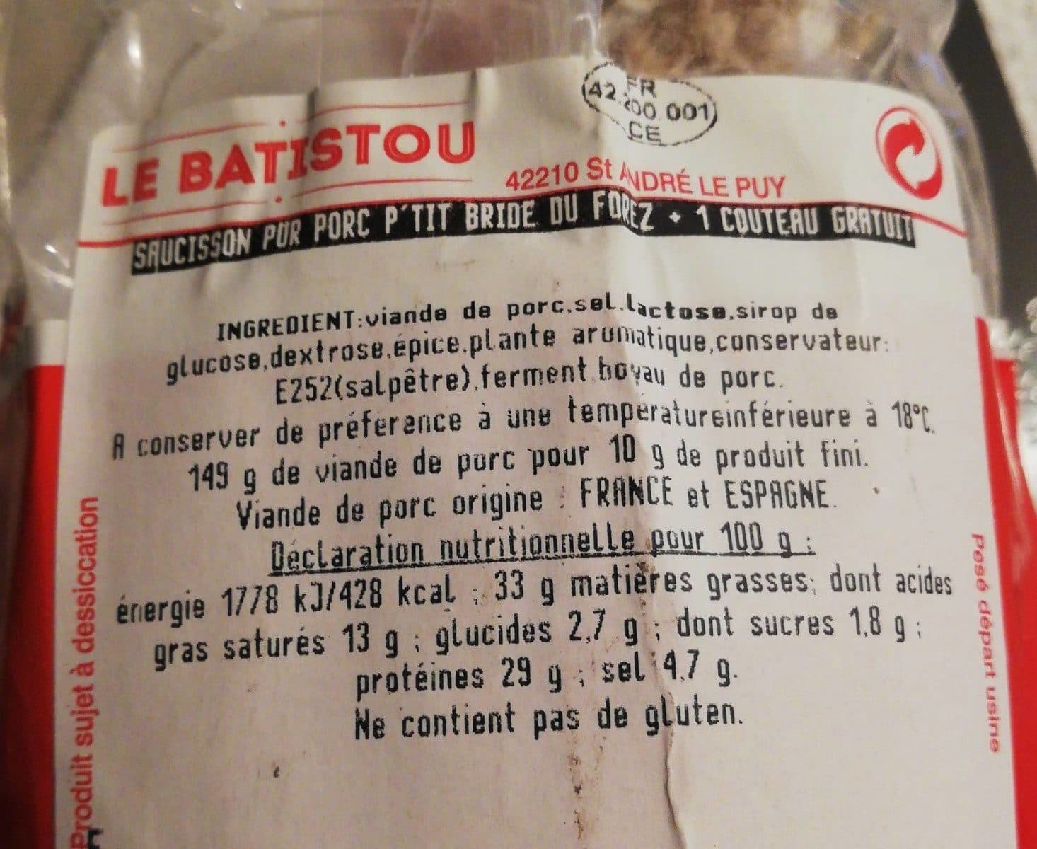 Open Food Facts Le Bridé du Forez packshot