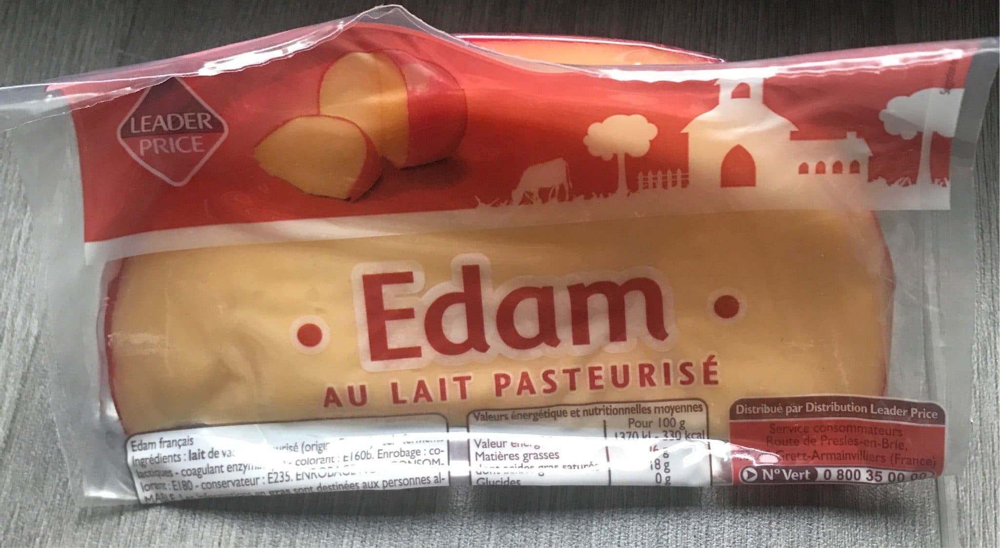 Leader Price Edam au lait pasteurisé packshot