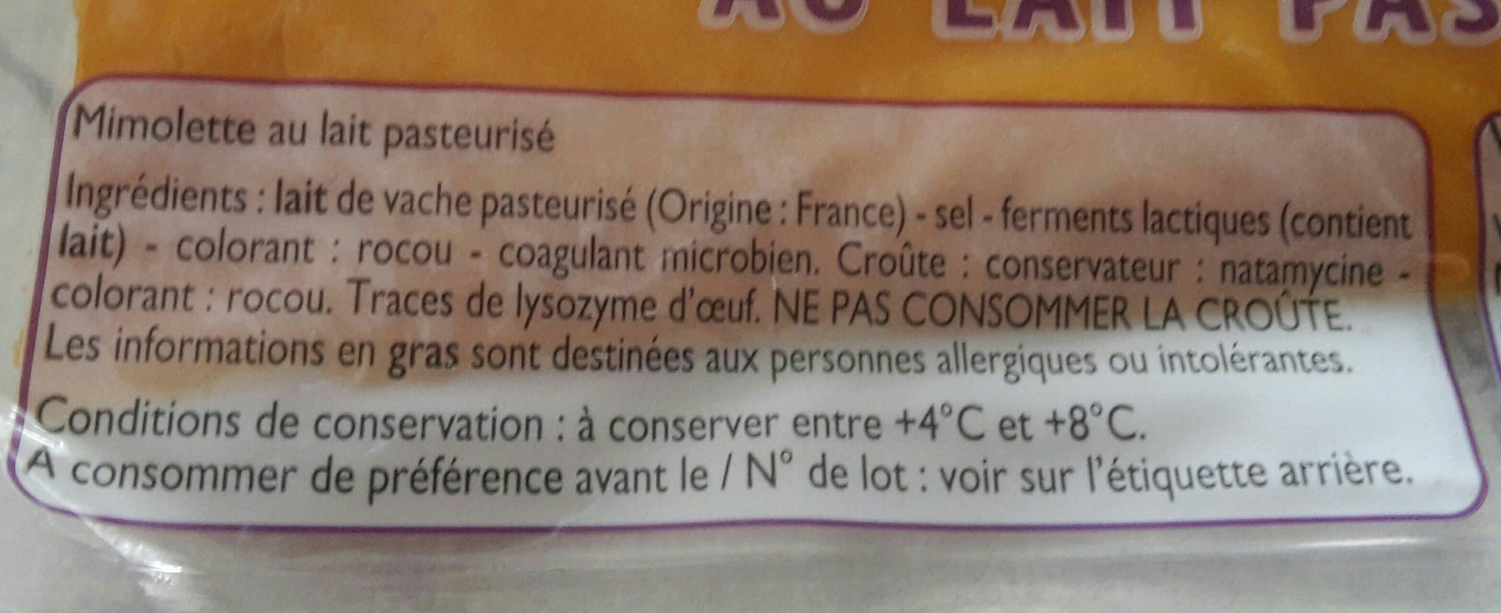 Open Food Facts Mimolette au lait pasteurisé packshot