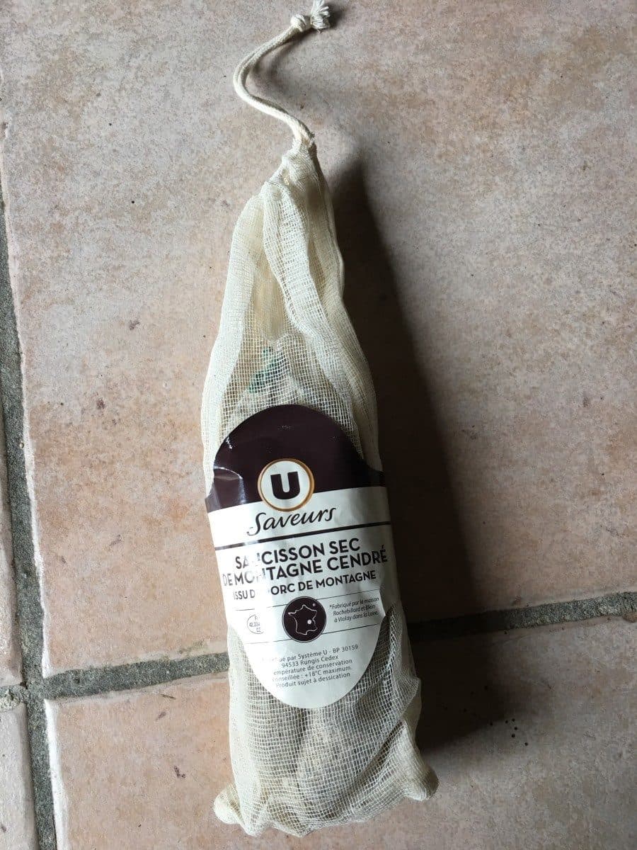 U Saucisson sec de montagne cendré issu de porc de montagne packshot