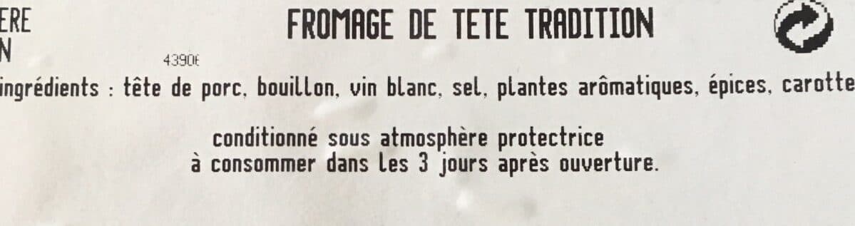 Open Food Facts Fromage de tete tradition packshot