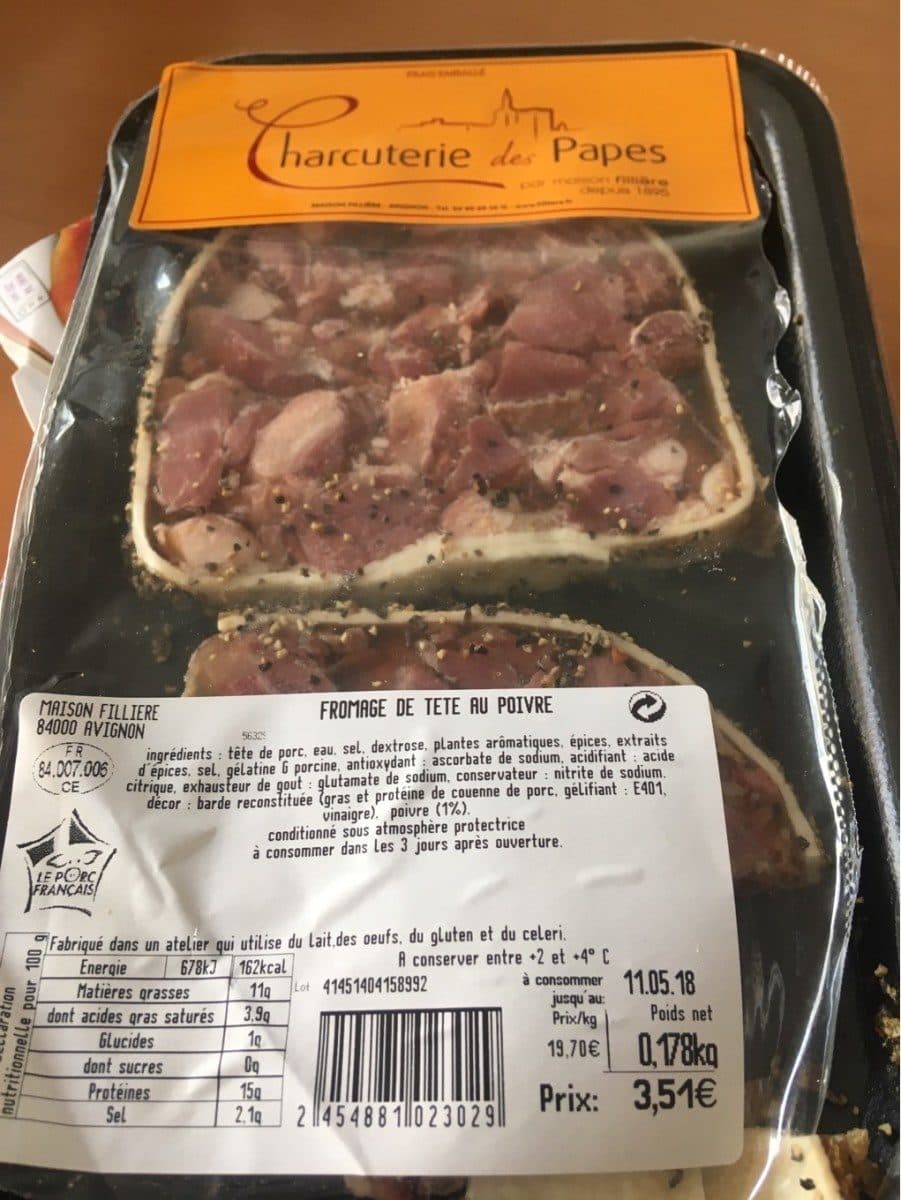 Open Food Facts Charcuterie des Papes packshot