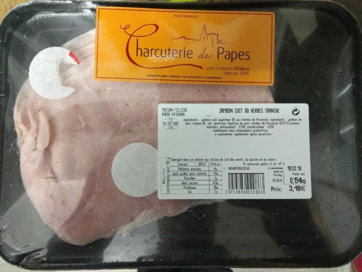 Open Food Facts Jambon cuit dd herbes tranché packshot