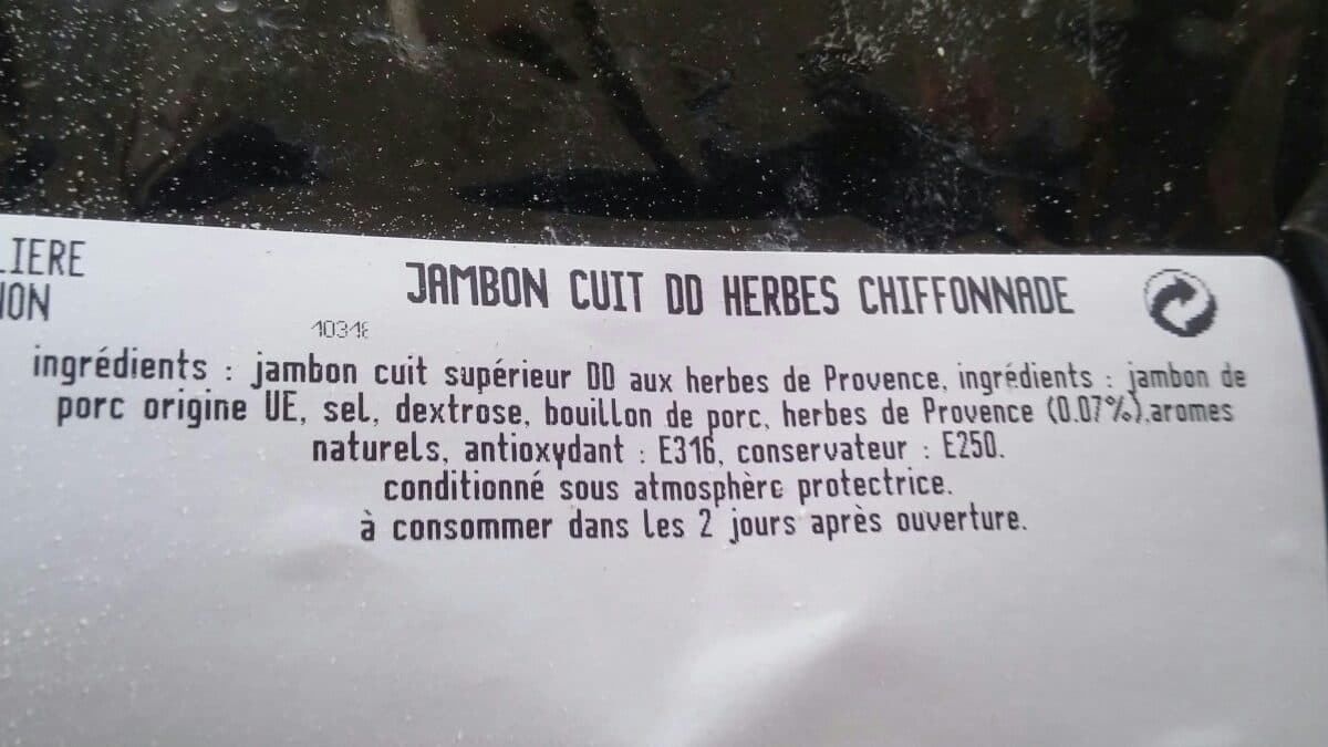 Open Food Facts Jambon cuit dd herbes chiffonnade packshot