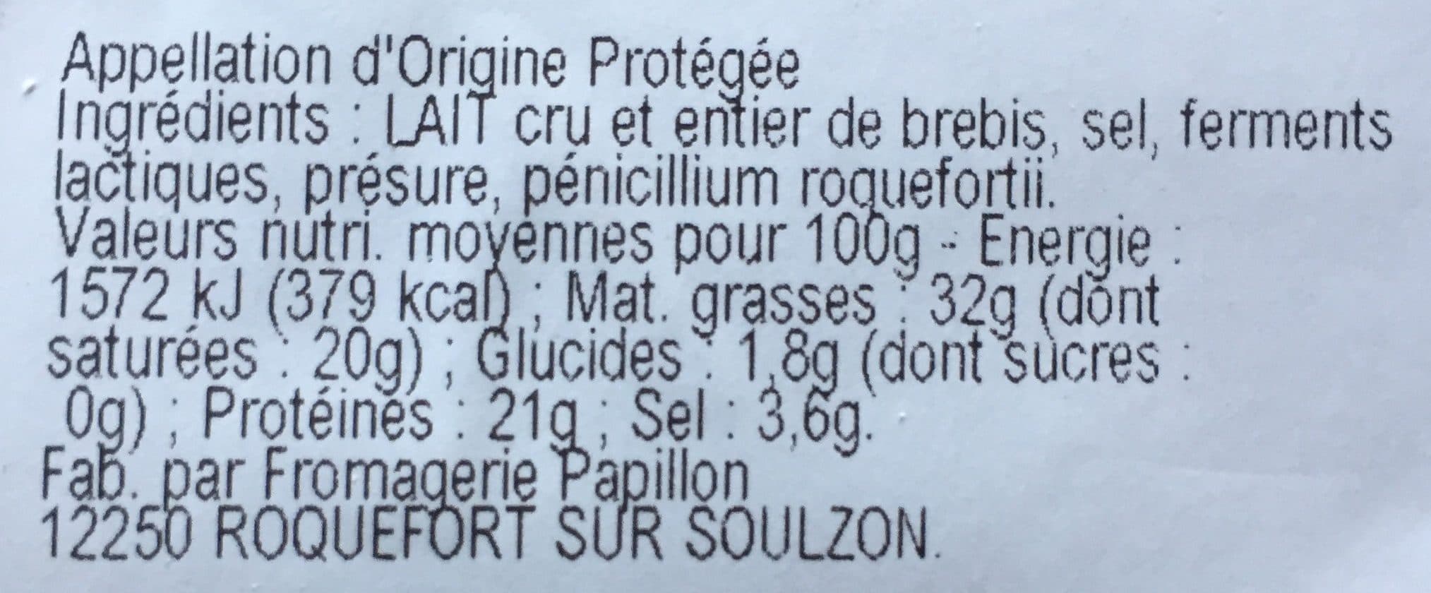 Fromagerie Papillon Roquefort Papillon packshot