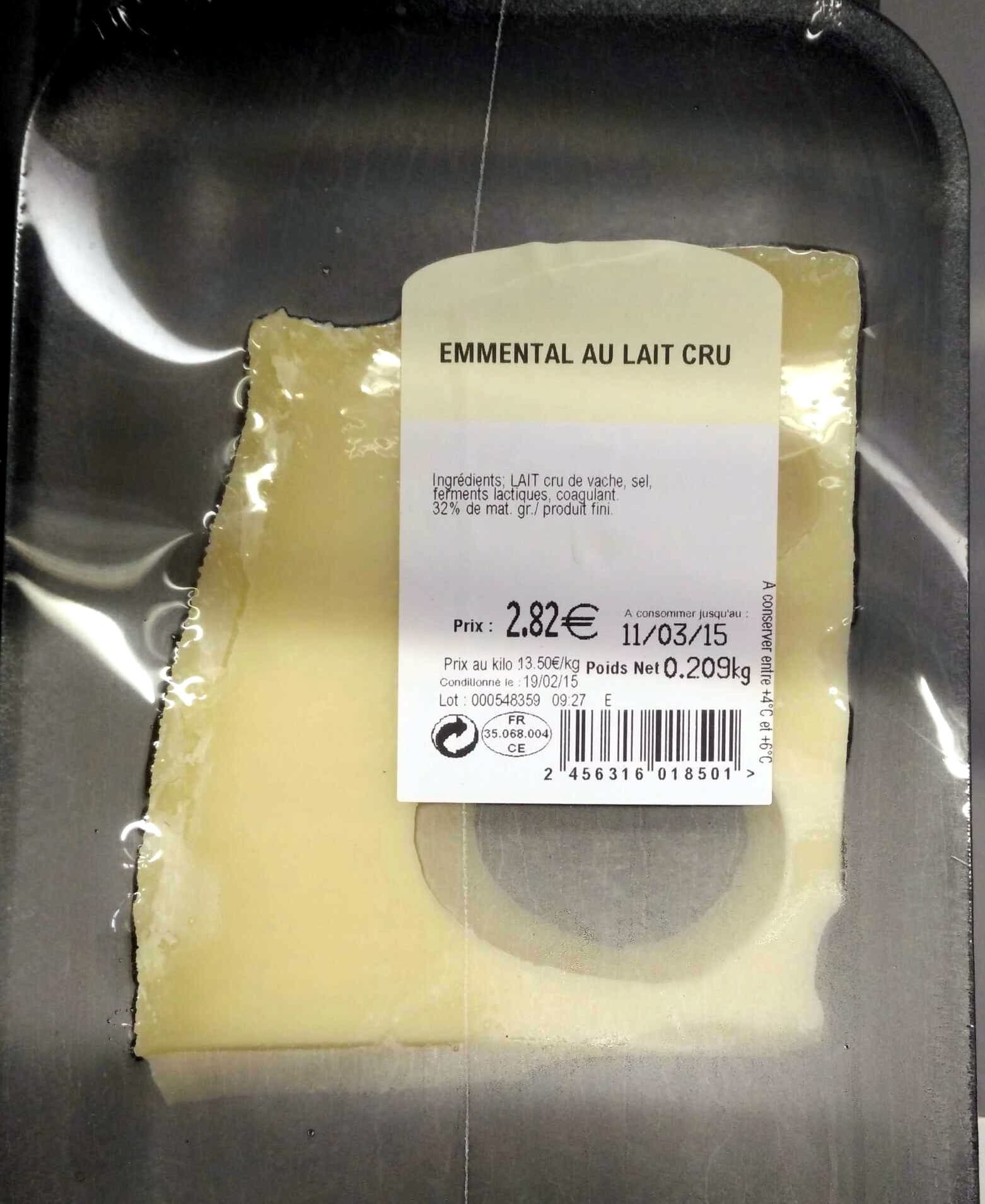 Sans marque Emmental au lait cru (32% MG) packshot