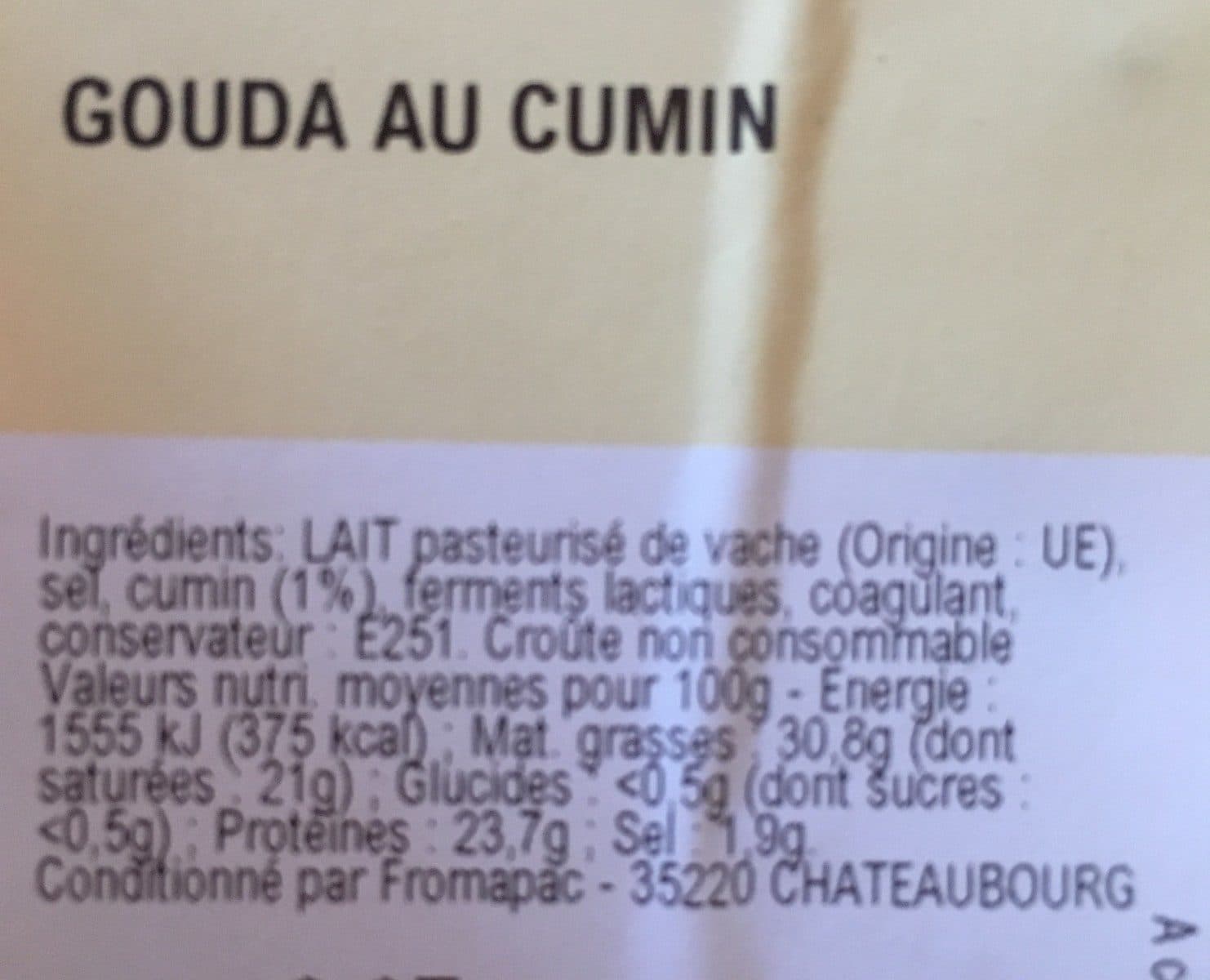 Open Food Facts Gouda au cumin packshot